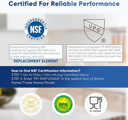 PUREPLUS LT700P NSF 53&42 Certified Replacement for LG ADQ36006101 Kenmore 469690, ADQ36006102, LFXS30766S, LFX28968ST, LFX31925ST, LFX31945ST, LT120F Refrigerator Water and Air Filter Combo, 3Pack