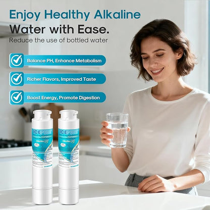ICEPURE Alkaline RWF5800A-AL Refrigerator Water Filter Replacement for Frigidaire EPTWFU01, EWF02, Pure Source Ultra II, PureSource Ultra 2, GP006, BO022, MR022, SCWFTCTO, 4562222, Enhances PH, 2Pack