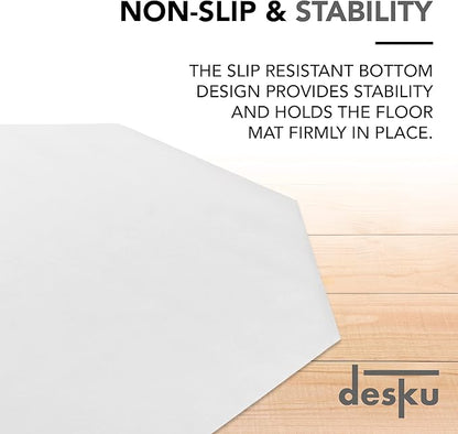 DESKU - Octagon Gaming Chair Mat, Computer and Office Chair Mat for Hard Floors, Clear, 46 Inches x 49.5 Inches, Made in The USA