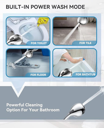 JDO Shower Head with Handheld, High Pressure Handheld Shower Head 9 Settings, Detachable Shower Head Set with Stainless Steel Hose and Shower Bracket (Chrome)