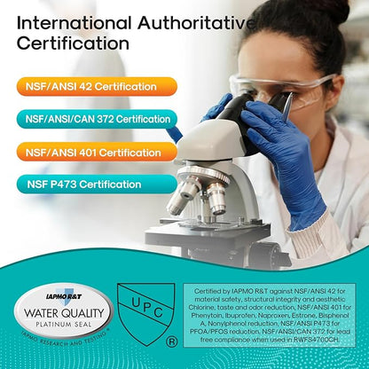 ICEPURE PRO ADQ74793501 NSF/ANSI 401 NSF/ANSI 42Certified Replacement LT1000P, Kenmore Elite 9980, ADQ747935 LT1000PC MDJ64844601 ADQ74793502 LFXS26973S Refrigerator Water and LT120F Air Filter, 4PACK