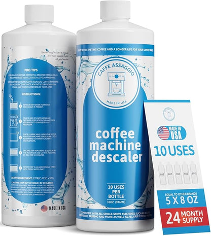 Descaling Solution (10 Uses) Delonghi Keurig Nespresso Coffee Machine Cleaner Descaler Kit Coffee Machine Descaler Compatible with All Brands Breville Ninja