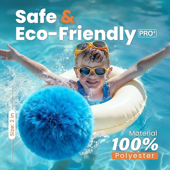 7.7 lbs Pool Filter Balls for Sand Filters, Reusable Blue Filter Media Balls for All Sand Filter Systems, Efficient & Lightweight Pool Sand Filter Balls, Replaces 250 lbs Pool Filter Sand