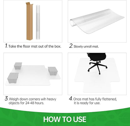 100pointONE Office Chair Mat for Hardwood Floor, 53" x 45" Clear Desk Chair Mat for Hard Floors, Easy Glide Computer Chair Floor Mat for Home Office Rolling Chairs