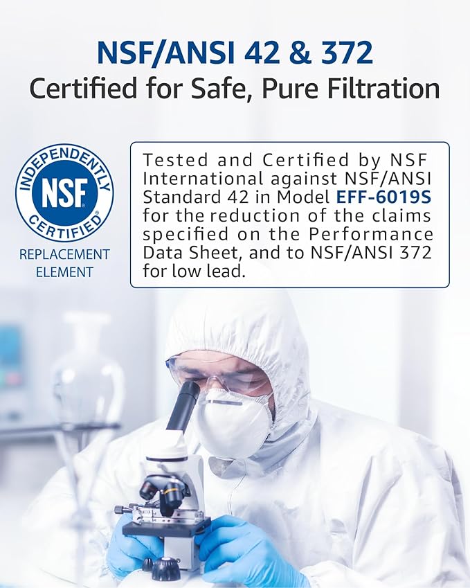 Waterspecialist WS619C Replacement for GE® RPWFE®, RPWF (Built-in CHIP) Refrigerator Water Filter, Compatible with GYS22GMNES, GYE22HSKSS, PYE22PELDS, GFE26GMKES, GFE28GYNFS, PFE28KYNFS, 3 Filters