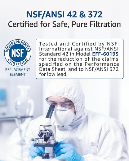 Waterspecialist WS619C Replacement for GE® RPWFE®, RPWF (Built-in CHIP) Refrigerator Water Filter, Compatible with GYS22GMNES, GYE22HSKSS, PYE22PELDS, GFE26GMKES, GFE28GYNFS, PFE28KYNFS, 3 Filters