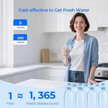 TEEHAY WF3CB Puresource3 Refrigerator Water Filter, Compatible with DGUS2645LF, FGHS2342LF, FGUS2632LE, FGUS2635LE, FGUS2635LP, FGUS2642LF, FGHC2344KF, FGUS2632LP, 4 Pack