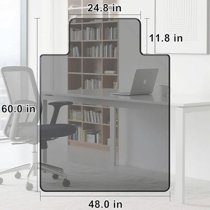 MESAILUP Beveled Edge Irregular Office Chair Mat with Lip for Carpet or Hardwood Floor Crystal Grey 48" x 60" for a Smooth Glide and Easy Roll On/Off, Heavy Duty and Non-Slip Floor Chair Mat with Lip