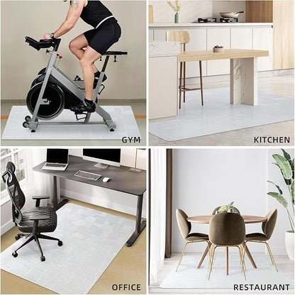 Chair Mat for Hardwood Floor, 63x51 inches Floor Mat Protector for Office Chair, Desk, Home, Frosted Pattern Rectangle Floors Protector