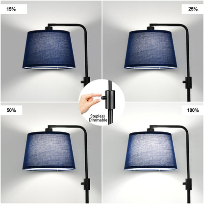 【Upgraded】 Dimmable Floor Lamp, 1000 Lumens LED Edison Bulb Included, Modern Arc Standing Tall Floor Lamp for Living Room Bedroom Office Dining Room - Blue