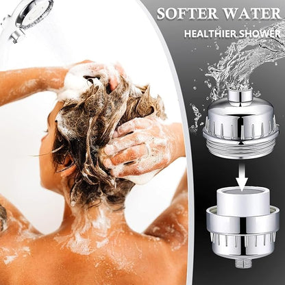 Replacement Filter for Showerhead Cartridge,Compatible with ‎HOPOPRO Showerhead,Multi Stage Shower Filtration Systems for Hard Water,Reduces Chlorine,Fluoride and Harmful Substance.(2 Pack)