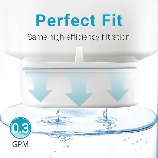 AQUA CREST PF-01A Water Filter Replacement for Waterdrop® Pitchers, 4 Pack | Replacement for Waterdrop® Pitcher and Dispenser, Reduces Lead, PFAS, PFOA/PFOS, Chlorine, Last Up to 3 Months or 200 Gallons