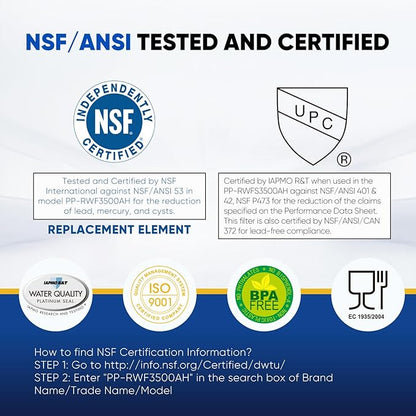 PUREPLUS LT800P NSF/ANSI 401, 53, 42 & NSF P473 Certified Certified Replacement for LG ADQ73613401, Kenmore 469490, 9490, ADQ73613402, ADQ736134, LSXS26326S LMXC23746S, LT120F, 2Pack