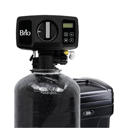 Brio WSFS9510 Whole House Water Softener System, 2-3 Bathrooms, 32,000 Grains, 7-8 GPM, 9" x 48" Resin Tank, High-Efficiency Valve Head, Fully Compatible w/Existing Water Filtration System