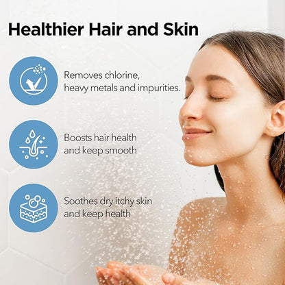 NSF Certified Filtered Shower Head - 5 Settings High Pressure Rain Shower Head for Hard Water Softener - Easy Install & Replace - Bathroom Showerhead to Remove Chlorine & Heavy Metals (Matte Black)