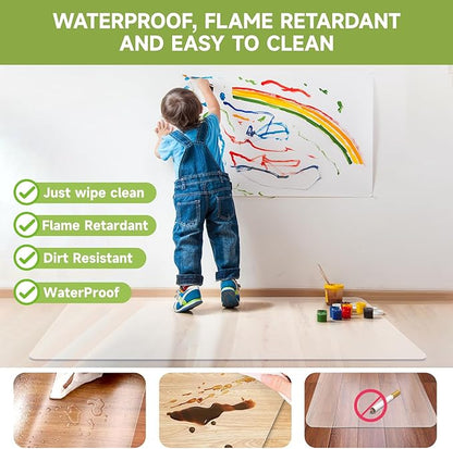 SOONAN Office Chair Mat for Hardwood Floor, 63" x 51" x 0.08" Clear Office Floor Mat, 0.08" Thickness Heavy Duty Computer&Desk Chair Mat,Floor Protector Chair Mats