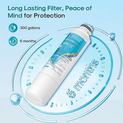 ICEPURE Alkaline DA29-00020B Refrigerator Water Filter Replacement for Samsung HAF-CIN/EXP HAF-CIN, DA29-00020A/B, DA29-00020B-1, 46-9101, RF28HMEDBSR, RF263BEAESR, HDX FMS-2, Enhances PH, 1Pack