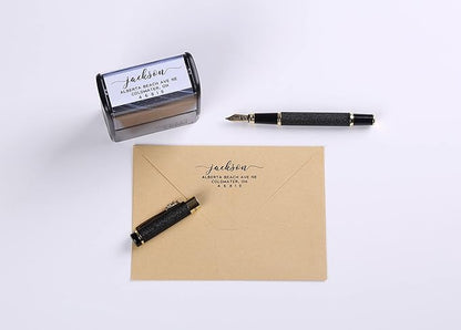 LOMENTICSCustom Self Inking Return Address Stamp, Make Return Addressing Easy - Up to 18 Designs - 15 Color Choices