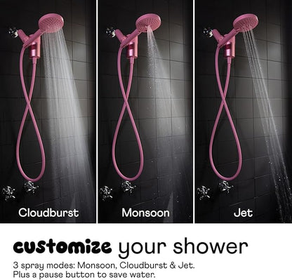 Sproos - Handheld Showerhead, High Performance Filtration System for Healthier Hair and Skin, Extra Long 70 Inch Hose, 3 Customized Spray Functions, 6 Colors (Lilac, Shower Filter Set)