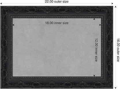 Amanti Art Black Framed Magnetic Board 16x22 Small Vision Board for use with Magnets, 100% Metal Sheet to Display Items as Office Decor or for Home Organization in mudroom, Kitchen or Kids Room