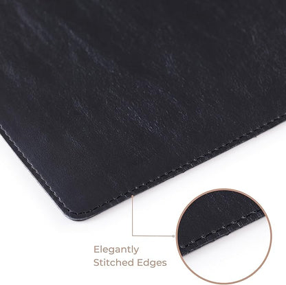 Node Leather - Genuine Leather Desk Pad - Executive Real Leather Desk Mat - Rustic Black (18.75" x 35.75")