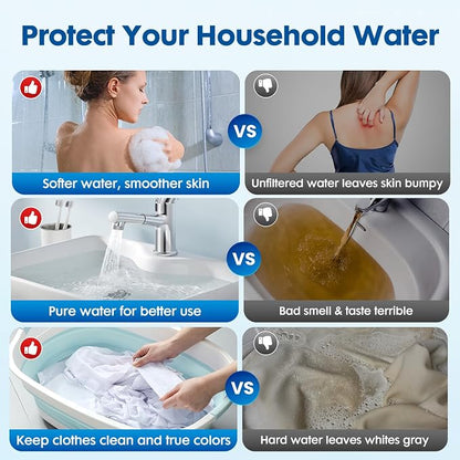 Whole House Water Filter Cartridge 9-Pack Set, Universal 2.5" x 10" Home Water Filter Replacement Cartridge, Effective Reduce Chlorine Odor, Sediment, Taste,Includes- 5PP,2GAC,2CTO, 1.5–2 Year Supply