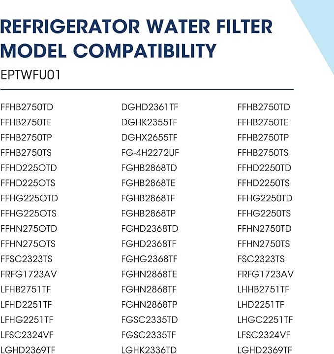 MARRIOTTO EPTWFU01 Water Filter Replacement, Compatible with EPTWFU01, EWF02, Pure Source Ultra II, 1 Pack