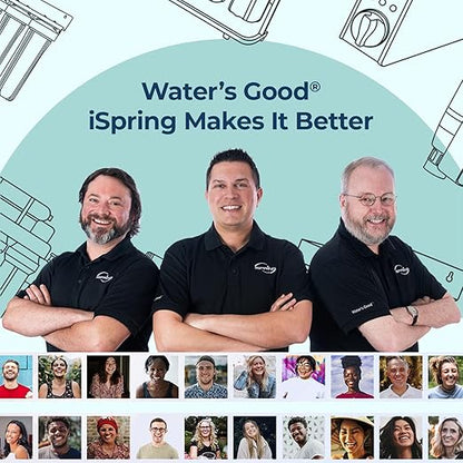 iSpring 3-Stage Whole House Water Filter System, SGS-Tested to Remove Up to 99% Lead, Reduces Chlorine & Sediment, Whole Home Water Filtration System w/ 10” x 4.5” Filters, Model WGB31B-CPB