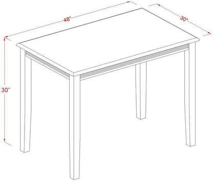 YAT-AWA-T Yarmouth Rectangle Modern Dining Table, 30X48 Inch, Walnut