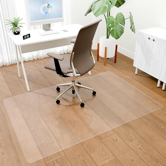 100pointONE Office Chair Mat for Hardwood Floors, Easy Glide Office Mats for Rolling Chairs, Clear Rolling Chair Mat for Hardwood 46" x 72"