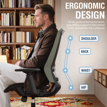 Mesh Office Chair,Ergonomic Computer Desk Chair,Sturdy Task Chair- Adjustable Lumbar Support & Armrests,Tilt Function,Comfort Wide Seat,Swivel Home Office Chair