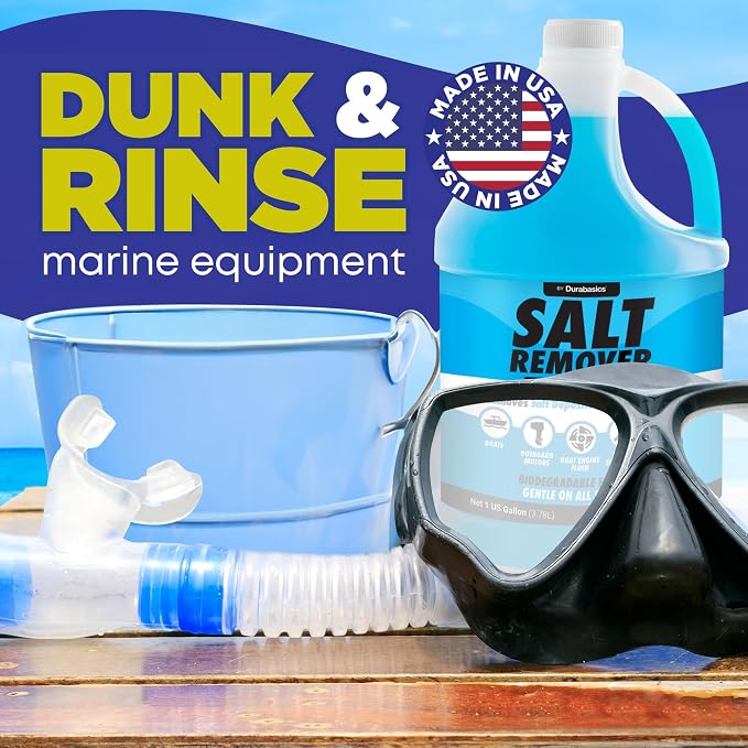 Durabasics Salt Remover Flush Kit with High-Pressure Hose with [1 Gallon] Salt Remover Concentrate - Marine Engine Flush for Baots - Perfect for Outboard Motor Flush & Washing Salt Deposits