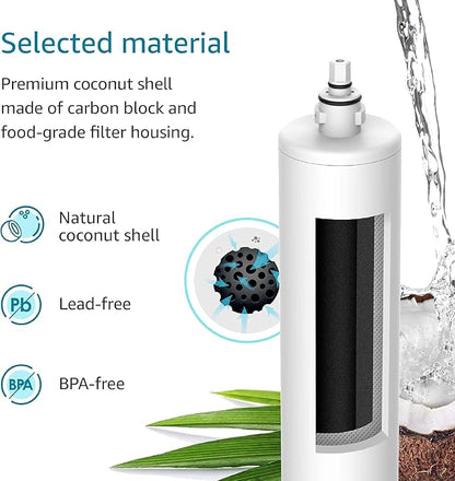 AQUA CREST FQK1R, GXULQR Under Sink Water Filter, Replacement for GE FQK1R, GXULQR, Compatible with GE GXK140TNN and GXULQK systems, NSF/ANSI 42 372, 2K Gallons, Reduces Lead, Chlorine