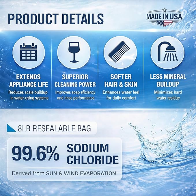 Home and Country All Natural Solar Salt for Water Softener (50 Pounds)