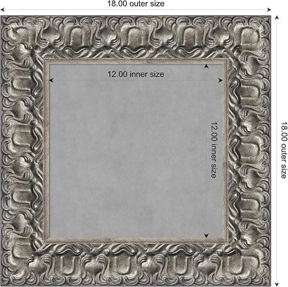Amanti Art Silver Framed Magnetic Board 18x18 X-Small Vision Board for use with Magnets, 100% Metal Sheet to Display Items as Office Decor or for Home Organization in mudroom, Kitchen or Kids Room