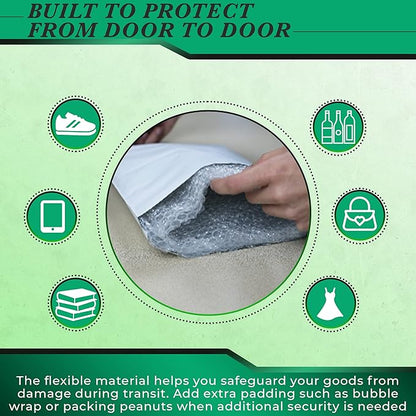 100 Pack Secure Seal White Poly Mailers - 26x32 Safe Shipping Bags - E-Commerce Self Sealing 2 Mil Poly Envelopes