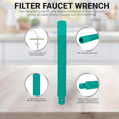Metpure Airgap RO Faucet Reverse Osmosis Drinking Water Filtration System Water Dispenser Spout (Brushed Gold) with Pre-Inserted Tubing and Faucet Wrench. Vase Style. NSF Certified.