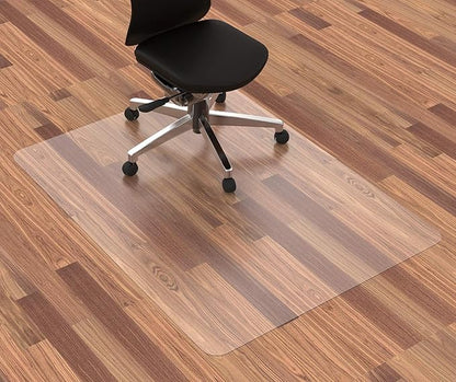 Office Chair Mat for Hardwood Floor, 48”x 36” Vinyl Desk Chair Mat Clear Floor Protector Mat for Rolling Chair Office & Home, Easy Glide and Flat Without Curling