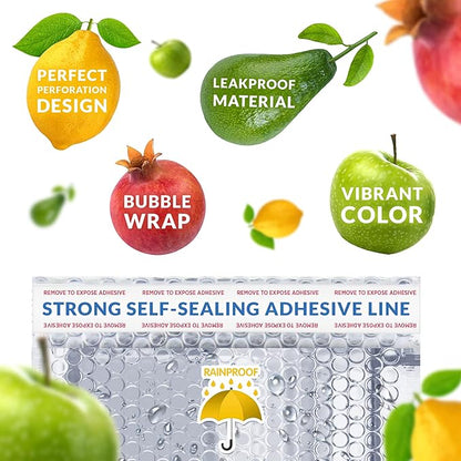 Amiff Silver Thermal Bubble Mailer, 6.5 x 10.5 Inches. 25 Pack Metallic Bubble Mailers. Self-Seal Insulated Mailers for Cold Shipping. Padded Envelopes Waterproof. Thermal Bag for Food, Cosmetics