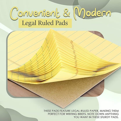 Emraw Jr. Legal pad, Small Note Pads Legal Ruled Writing Pad. Perforated Edge. 5" X 8" Canary Yellow, Universal, 50 sheets per Pad (Pack of 12)