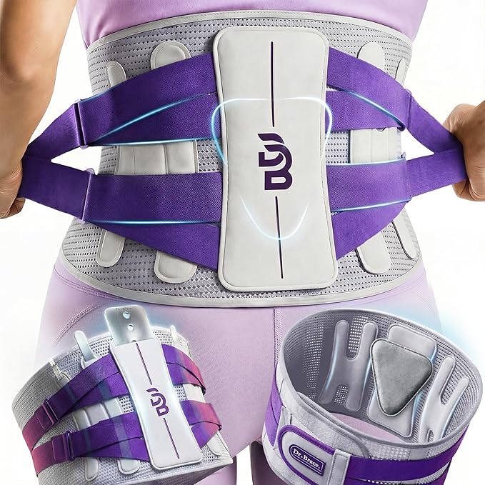 DR. BRACE® Lower Back Brace for Men & Women for Lower Back Pain Relief, Revolutionary Versatile Splints System & Removable Lumbar Pad, Adjustable & Breathable Back Support Brace (53.1-59.1″)