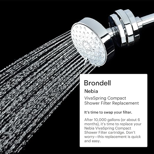 Brondell VivaSpring Universal Compact Shower Filter Replacement Water Filter Cartridge FF-30