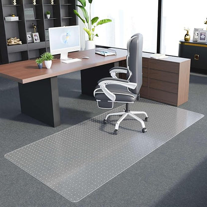 Office Chair Mat for Carpet - Clear Thick Desk Chair Mat for Carpet Plastic Floor Mats for Rolling Work and Gaming Chairs with Studs for Low Pile, Flat and No Carpeted Floors