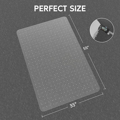 Office Chair Mat for Carpet - Clear Thick Desk Chair Mat for Carpet Plastic Floor Mats for Rolling Work and Gaming Chairs with Studs for Low Pile, Flat and No Carpeted Floors