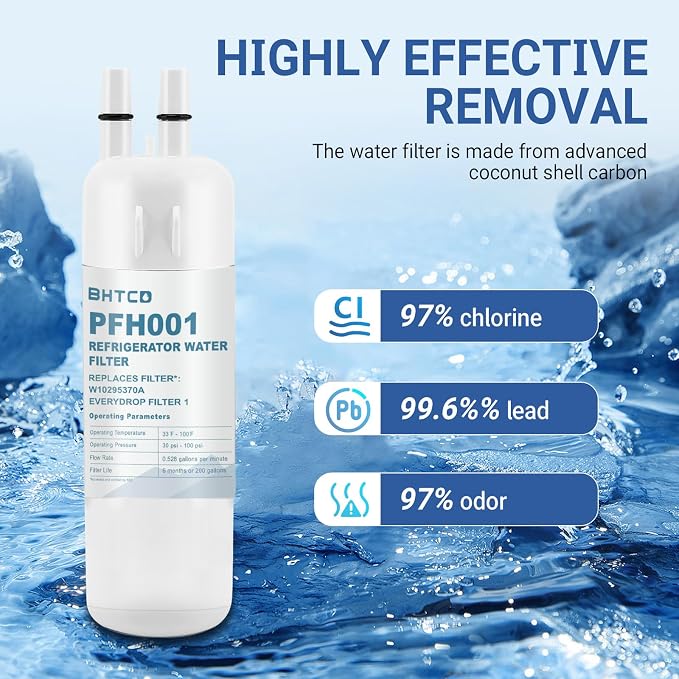 Water Filter Replacement for Whirlpool WRS325SDHZ WRS325FDAM WRS325SDHV | Compatible with WRS325SDHW WRS325SDHB WRS325FDAW WRS325SDHV, 6 pack replacement filters for Whirlpool refrigerators