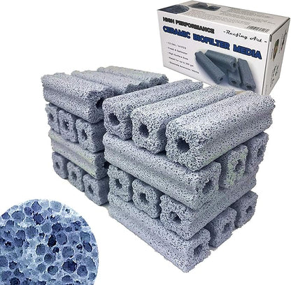 Ceramic Bio Filter Media Vast Surface Area for Aquarium Sump Canister (1 Box / 24 pcs)
