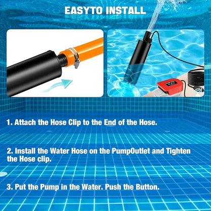 Water Transfer Pump Compatible with Bauer 20V Battery, 500GPH Power Water Pumps with Sediment Filters Brushless Utility Pump for Pool Garden Pond (Tool Only)