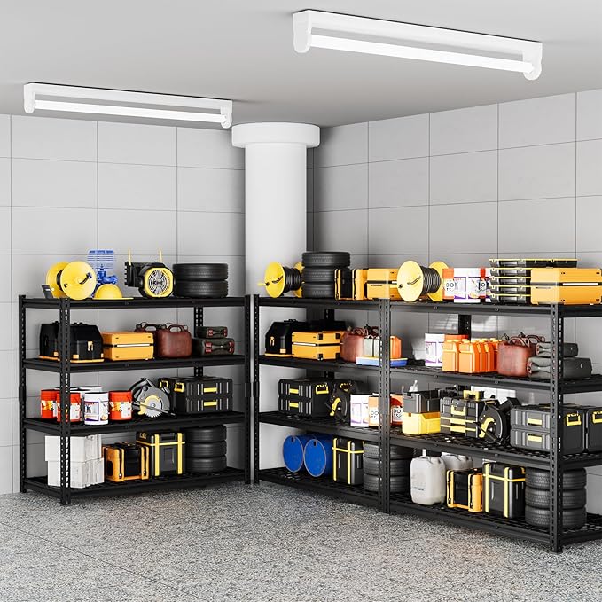 cynnda 4-Tier 60" W X 24" D X 60" H Garage Shelves 2500LBS Heavy Duty Shelving Adjustable Basement Storage Garage Shelf Metal Storage Rack Units Industrial Shelving