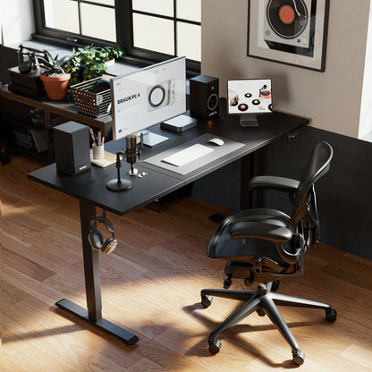 Electric Standing Desk, 71 x 31.5 Inches Height Adjustable Desk, Sit Stand up for Work Office Home, Ergonomic Rising Computer Table with Memory Preset, Black