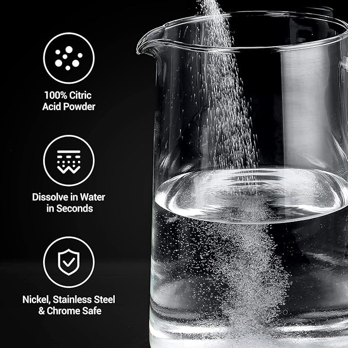 Gevi Household Ice Maker Descaling Powder | 4 Use & Individually Packed for Each Use | Organic Citric Acid Descaler Compatible with All Major Brands